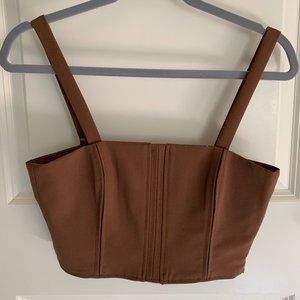 Brown Cropped Corset Top